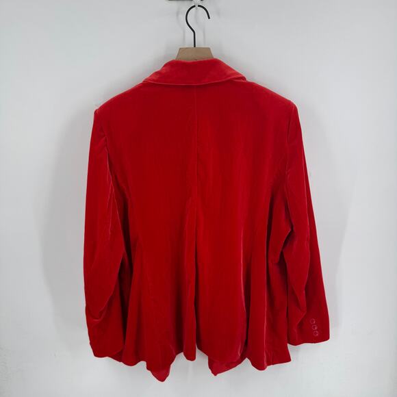 Lane Bryant Red Velvet Blazer NWT Size 22P Holiday Party Jacket Plus Size - Picture 2 of 8